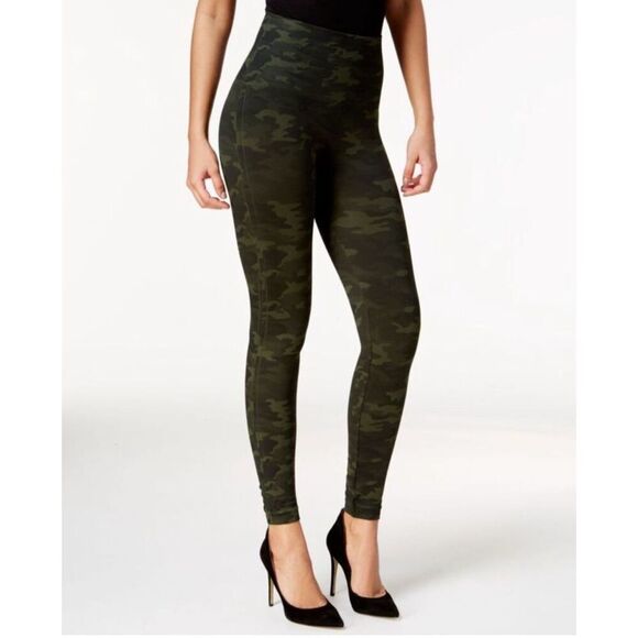 Spanx Look at Me Now High-Waisted Seamless Leggings - Green Camo Small - Picture 1 of 1